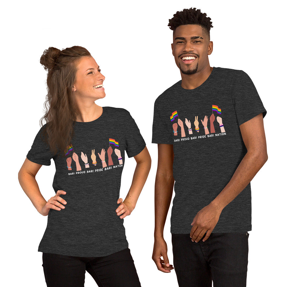 Unisex Raise Your Hands Pride T-Shirt (Dark Colors)