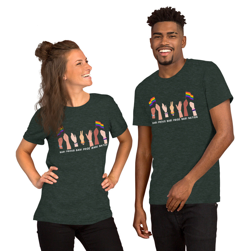 Unisex Raise Your Hands Pride T-Shirt (Dark Colors)